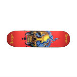 Skateboard - Old Skool Tattoo Skull with Flames