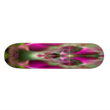 Skateboard, Pink and green fractal angel