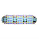 Skateboard Pink Blue Diamonds