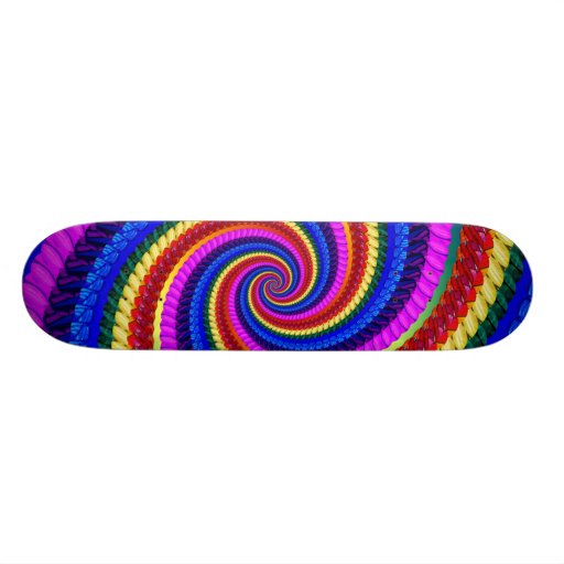 Skateboard - Rainbow Swirl Fractal Pattern