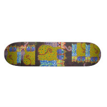 Skateboard - Whimsical Cat Art