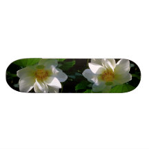 Skateboard with delicate white Lotus Flower