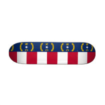 Skateboard with flag of North Carolina