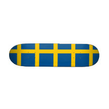 Skateboard with flag of Sweden