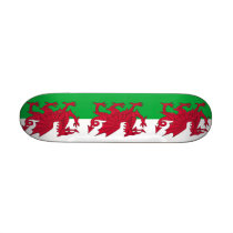 Skateboard with flag of Wales