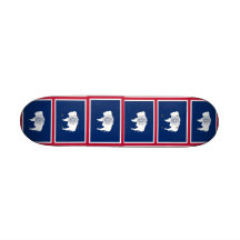 Skateboard with flag of Wyoming