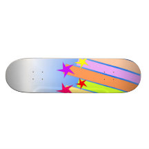 Skateboard with shooting stars