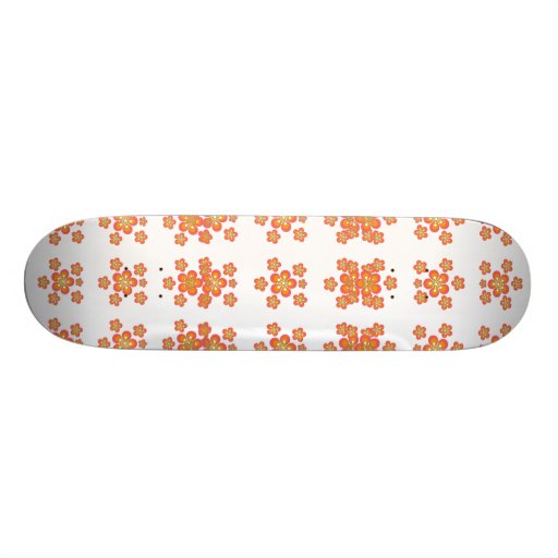 Skateboard Yellow Flowers White
