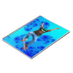 Skateboarder & Blue Fractals Action Sports Art Notebook