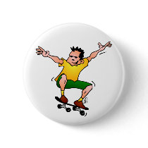 Skateboarder Pinback Buttons