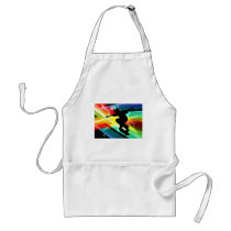 Skateboarder in Criss Cross Lightning Aprons
