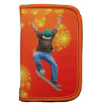 Skateboarder & Orange Fractals Action Sports Art Planners