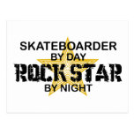 Skateboarder Rock Star by Night Postcards