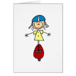 Skateboarder Stick Figure Card