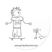Skateboarder with dog