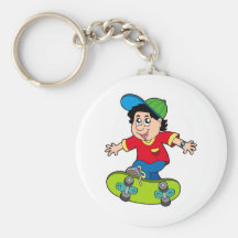 Skateboarding boy key chains