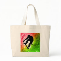 Skateboarding in a Psychedelic Cyclone Canvas Bags