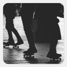 Skateboarding in Central Park, NYC Square Sticker
