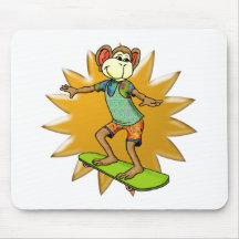 Skateboarding Monkey Mousepad