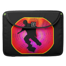 Skateboarding on Fluorescent Starburst Sleeves For MacBook Pro
