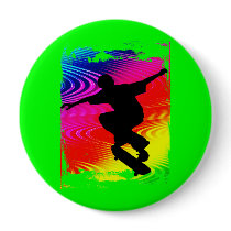 Skateboarding on Rainbow Grunge