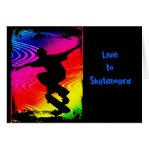 Skateboarding on Rainbow Grunge