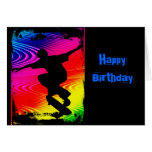 Skateboarding on Rainbow Grunge Cards