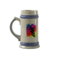 Skateboarding on Rainbow Grunge Coffee Mugs