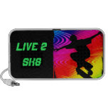 Skateboarding on Rainbow Grunge Travel Speakers