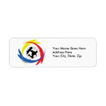 Skateboarding Tricolor Emblem Return Address Label