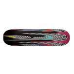 Skateboards - chequered rainbow swirls