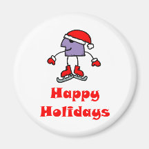 SkateChick Happy Holidays Fridge Magnets