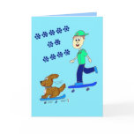 Skater doggy greeting card