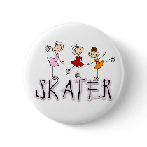 Skater Girl Button