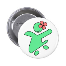 Skater girl button pin