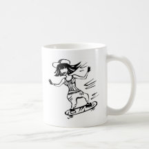 Skater girl coffee mugs