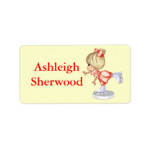 Skater Girl Name Label