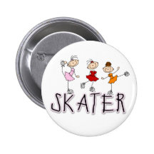 Skater Girl T-shirts and Gifts Pinback Buttons