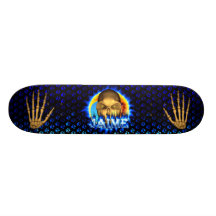 Skatersollie Jaime skull blue fire skateboard
