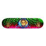 Skatersollie Names Skull Blue Toy Blocks Skateboard Deck