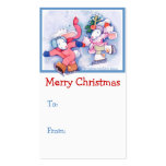 Skating Bunnies Christmas business cards