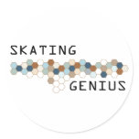 Skating Genius Round Stickers