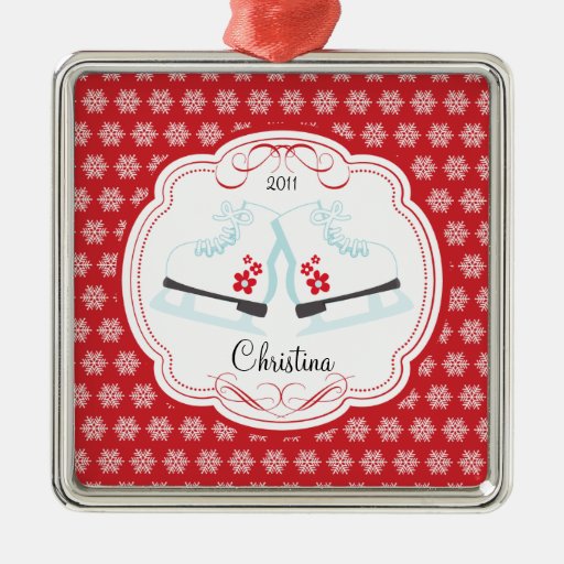 Skating Ice Skates Dated Christmas Ornament