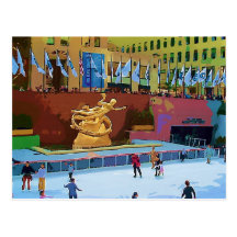 Skating Rink, Rockefeller Centre, New York City Post Card