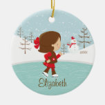 Skating Skater Girl Dated Christmas Ornament