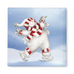 Skating Snowman Magnet
