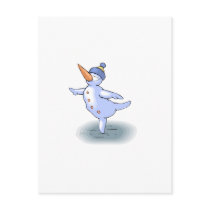 Skating Snowman Post Card