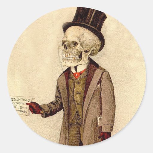 Skeletal Doctor Round Sticker