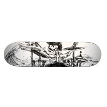 Skeletal Drummer Custom Skate Board