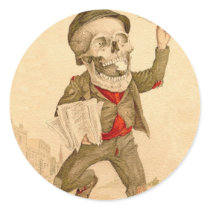 Skeletal Paperboy Round Stickers